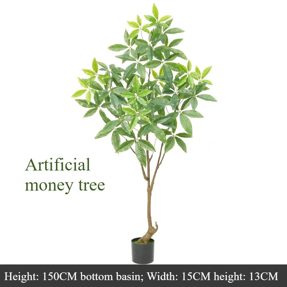 人工マネーツリー 観葉植物【90〜180cm】鉢付き大型フェイクグリーン｜室内外インテリア・商業施設・オフィス装飾に