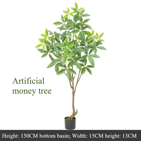 人工マネーツリー 観葉植物【90〜180cm】鉢付き大型フェイクグリーン｜室内外インテリア・商業施設・オフィス装飾に