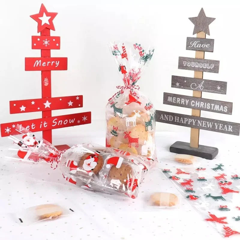 イベント・クリスマス装飾｜透明クリアギフトバッグ 50個セット