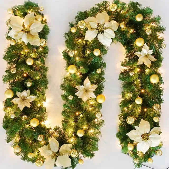 イベント・クリスマス装飾｜LED付き2.7mクリスマスガーランド