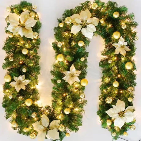 イベント・クリスマス装飾｜LED付き2.7mクリスマスガーランド