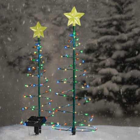 【イベント・クリスマス装飾】ソーラー充電式 LEDクリスマスツリーライト(50㎝)