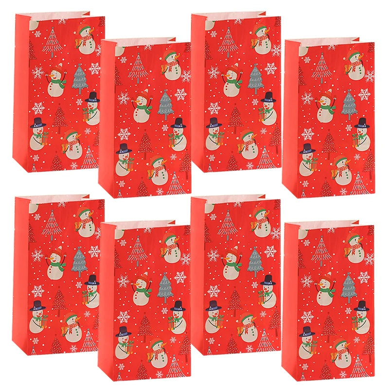 イベント・クリスマス装飾｜クリスマス柄紙製バッグセット(8個)