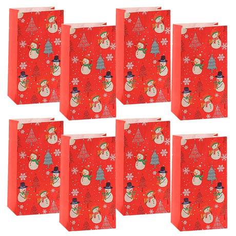 イベント・クリスマス装飾｜クリスマス柄紙製バッグセット(8個)