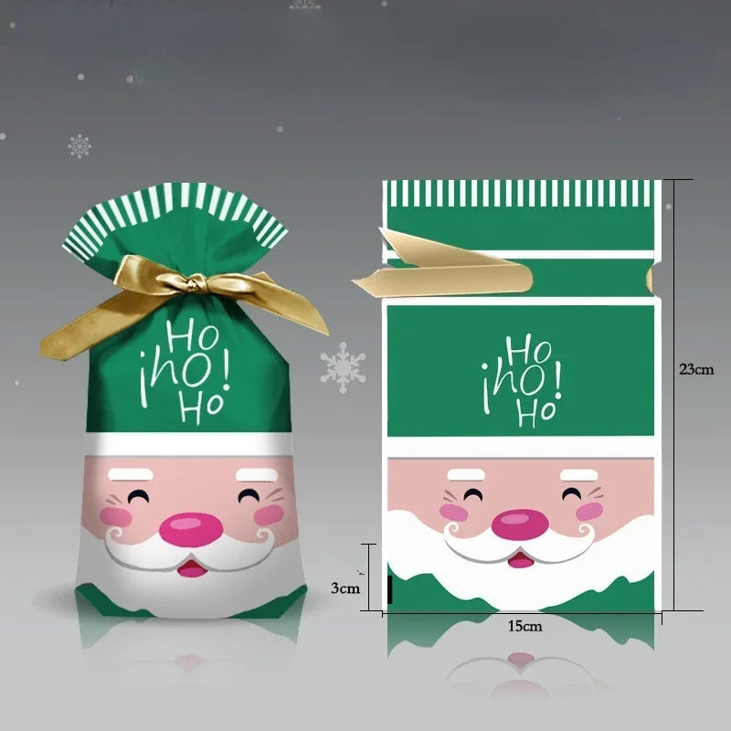 イベント・クリスマス装飾｜ビニール製 クリスマス柄ギフト用バッグ(5個入)