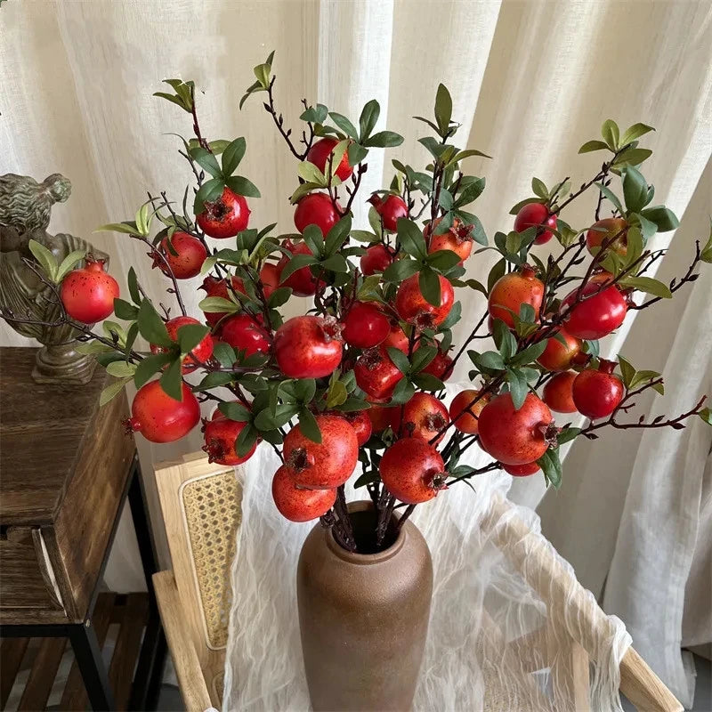 【インテリアフラワー】ザクロ果実の造花（6本セット）