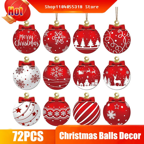イベント・クリスマス装飾｜12個セット 木製オーナメント