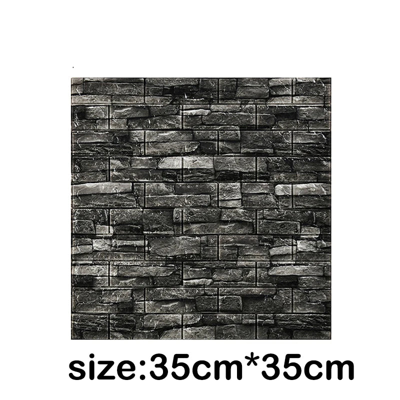 【DIY用】レンガ風ステッカー 35x35cm/ 70cmx15cm(12pcs）