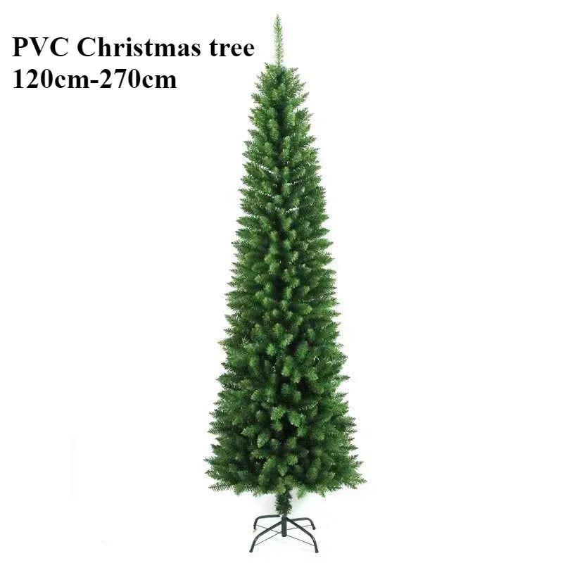 高級人工クリスマスツリー・PVC・鉛筆型・細身ペン型ポール