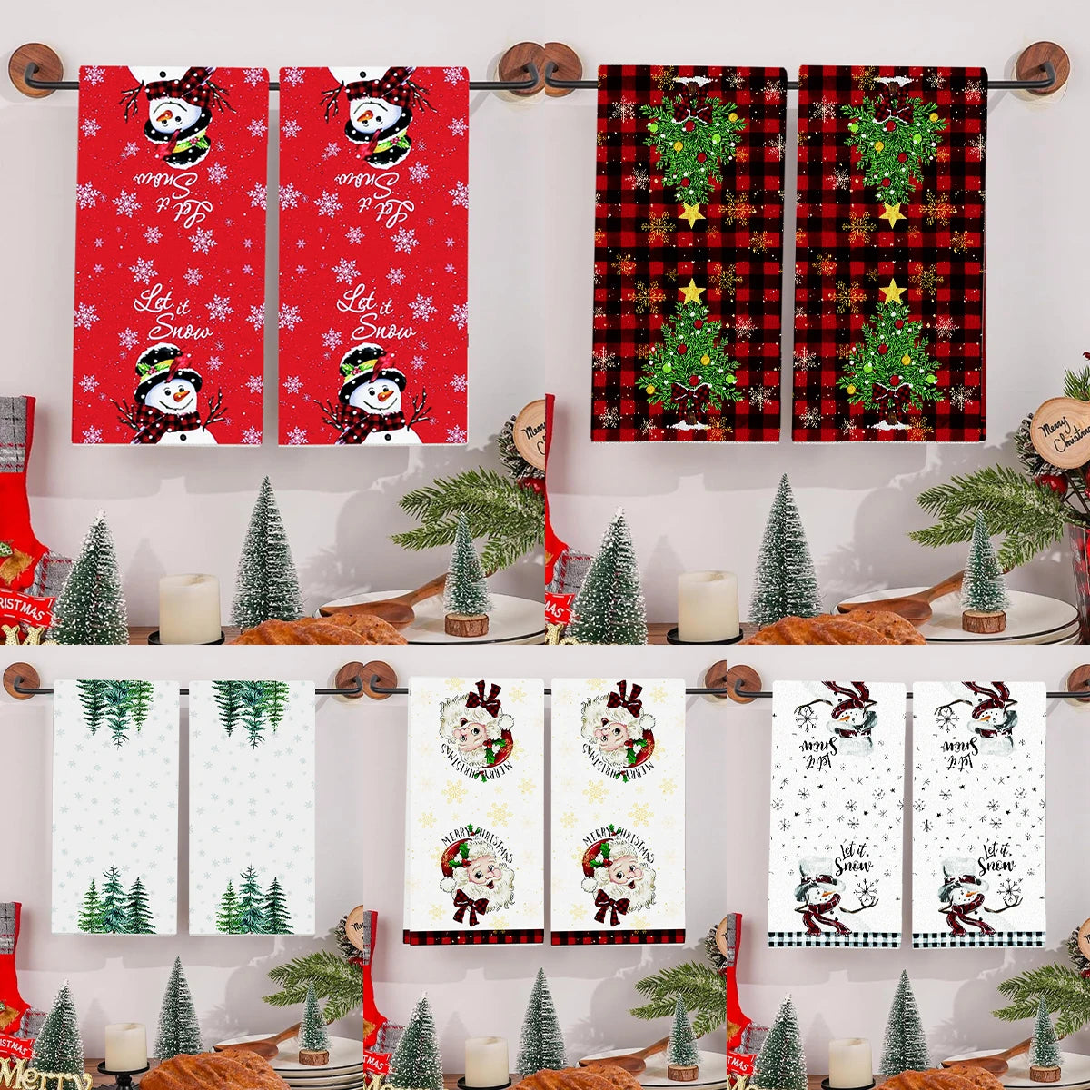イベント・クリスマスグッズ｜クリスマス柄キッチンタオルセット(1枚/２枚)