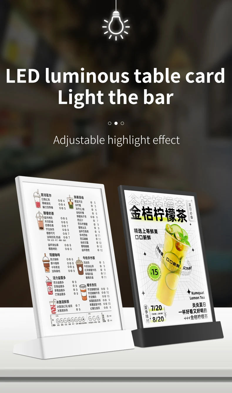 A4 USB LEDメニュースタンドライト