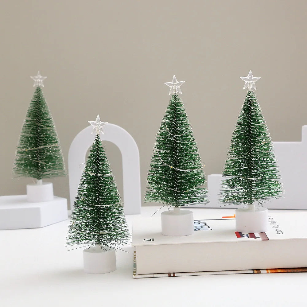LEDライト付きミニクリスマスツリー 卓上装飾