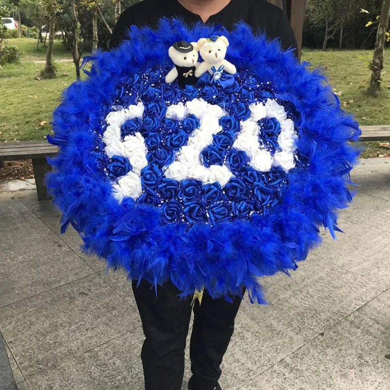 パーティー・インテリア装飾｜キラキラ光るローズ・ブーケ用花材（長さ約27㎝）