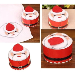 クリスマスグッズ・ ノベルティ用品｜飾れる！ラッピングタオル！ツリー・サンタ柄 | 30×30c