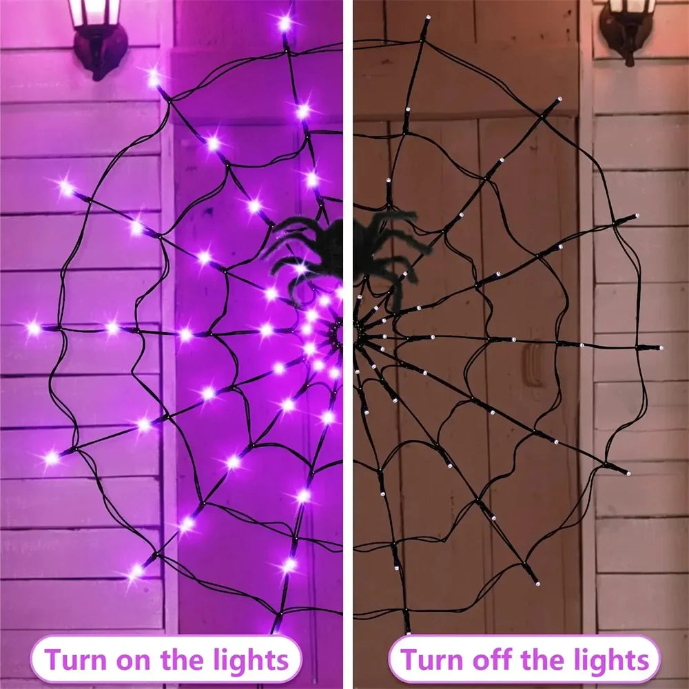 イベント・パーティー装飾｜LED パンプキン＆クモの巣型ストリングライト