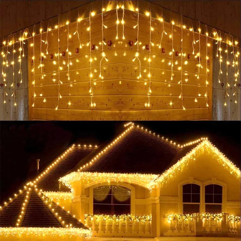 イベント・クリスマス装飾｜屋外用LED滝型ストリングライト(幅4m)