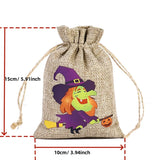 イベント・ハロウィングッズ｜ハロウィン柄リネン巾着キャンディバッグセット