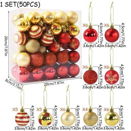 イベント・クリスマス装飾｜クリスマスボール50個セット 吊り下げオーナメント