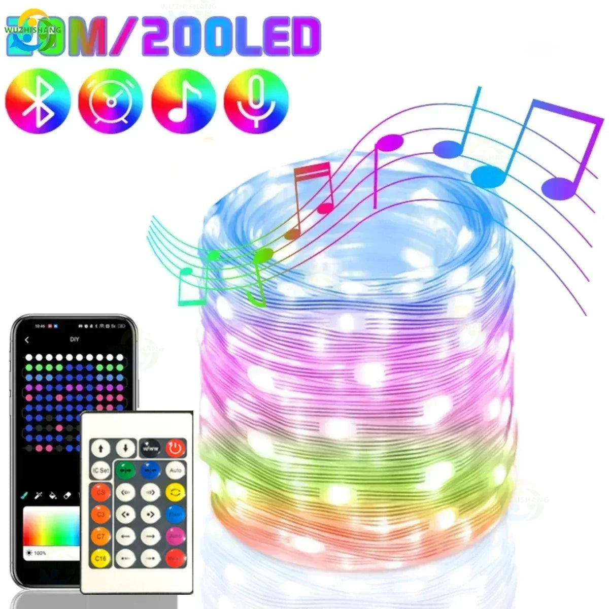 【イベント・クリスマス装飾】LEDクリスマスライト Bluetooth対応(5M/10M/20M)