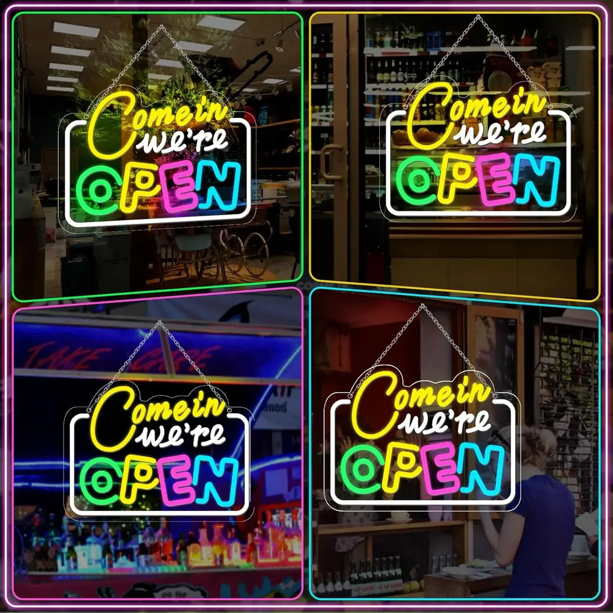 Come in We're Open LEDネオンサイン
