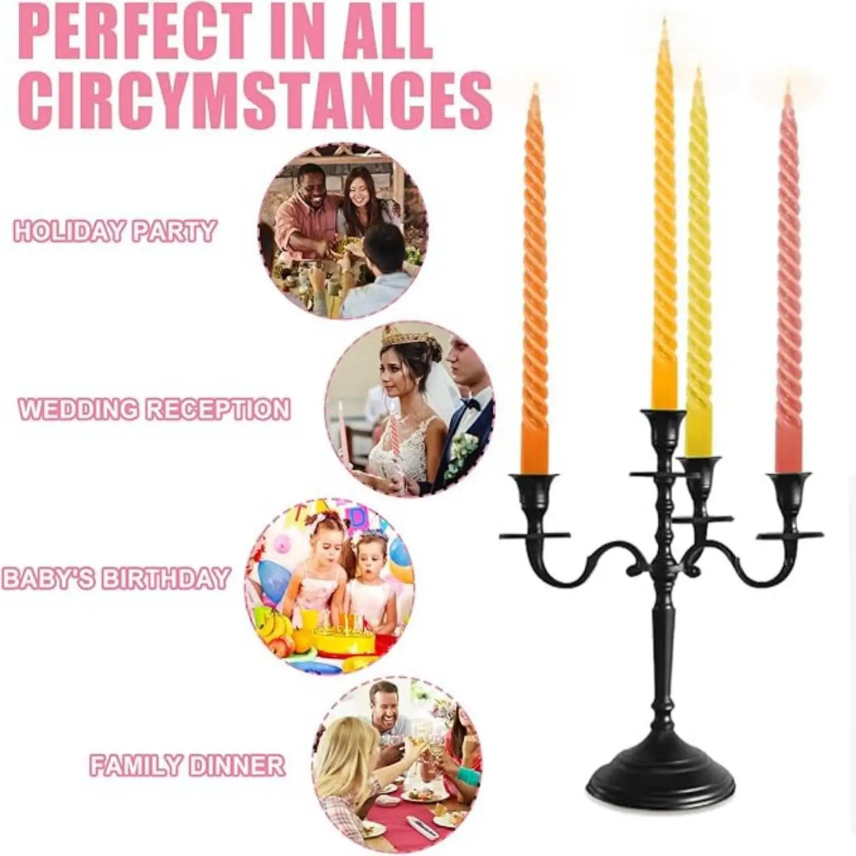 4個入り テーパーキャンドル ロマンチック装飾