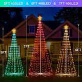 地引テスト用2.1M Smart Lighted RGB Christmas Tree APP & Remote Control Star Topper Outdoor DIY APP Controlled Lighted Christmas Tree Light