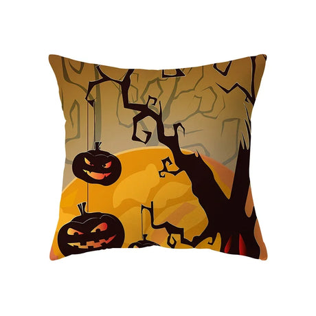 イベント・ハロウィングッズ｜スカルパンプキンクッションカバー