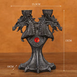 イベント・ハロウィングッズ｜中世ドラゴン樹脂製キャンドルスタンド