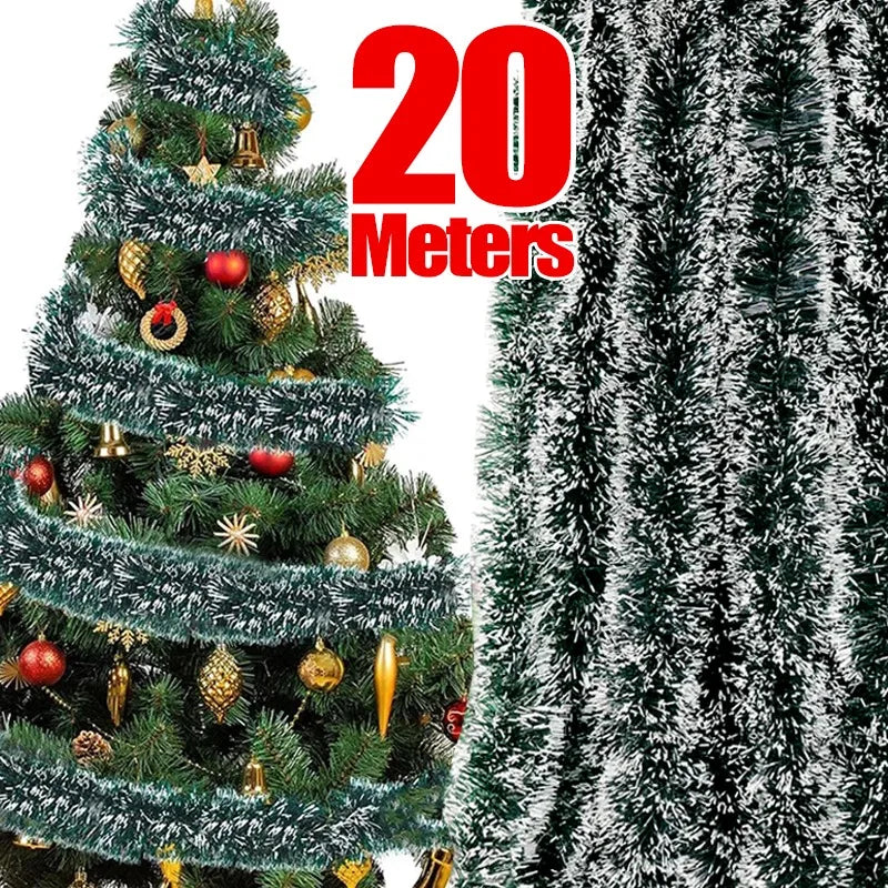 イベント・クリスマス装飾｜ティンセル リボンガーランド 緑白