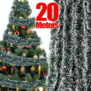 イベント・クリスマス装飾｜ティンセル リボンガーランド 緑白