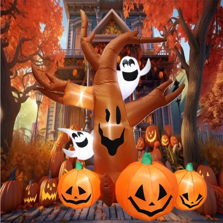イベント・ハロウィン装飾｜光るハロウィンカボチャツリー型バルーン