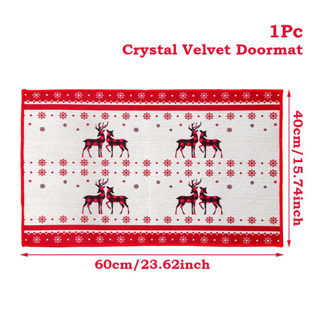 【インテリア用品】クリスマス柄プリント玄関マット
