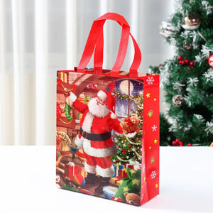 イベント・クリスマス装飾｜サンタ柄 不織布ギフトバッグセット(4/6/8/12個)