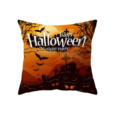 イベント・ハロウィングッズ｜スカルパンプキンクッションカバー