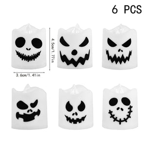 イベント・ハロウィングッズ｜LED ゴーストパンプキンキャンドル 6個セット