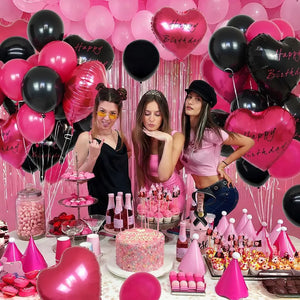 ハート型ホットピンクバルーン 18インチ