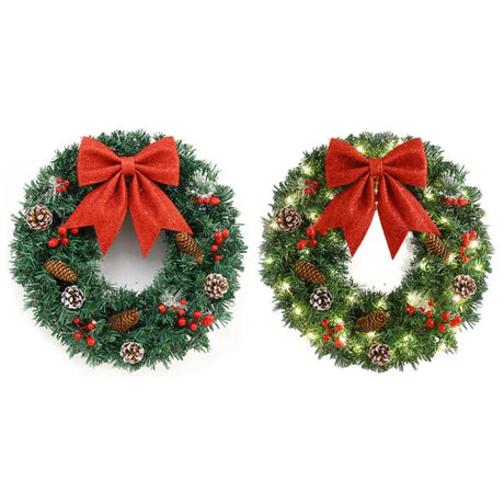イベント・クリスマス装飾｜クリスマスリース 吊り下げオーナメント 松ぼっくり付き