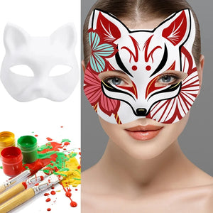 イベント装飾・ハロウィングッズ｜ペイントにぴったり！猫型お面(5-50pcs)