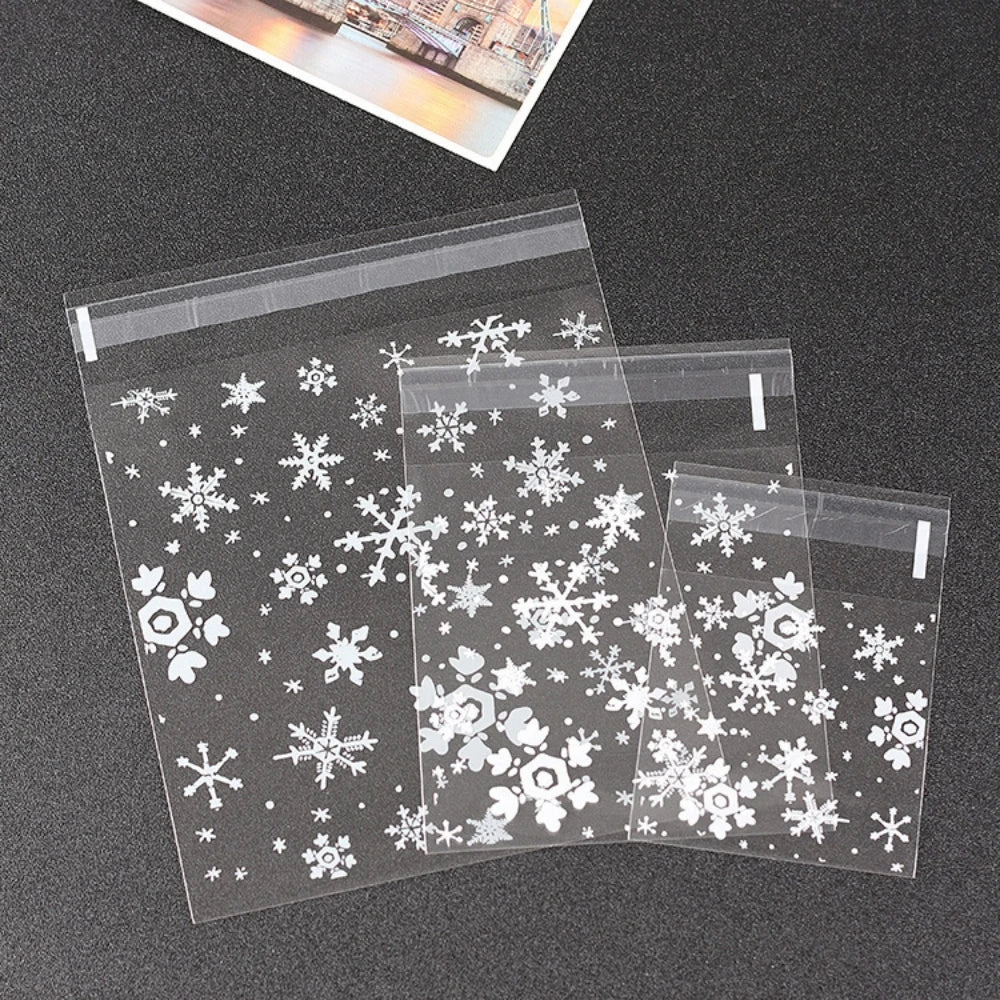 イベント・クリスマス装飾｜雪の結晶柄ギフトバッグ(50個入)