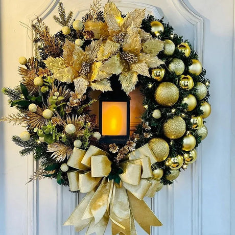 イベント・クリスマス装飾｜ランタン付きクリスマスリース 30cm