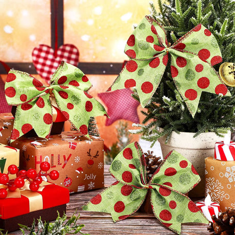 イベント・クリスマス装飾｜水玉リボン飾り 8個セット