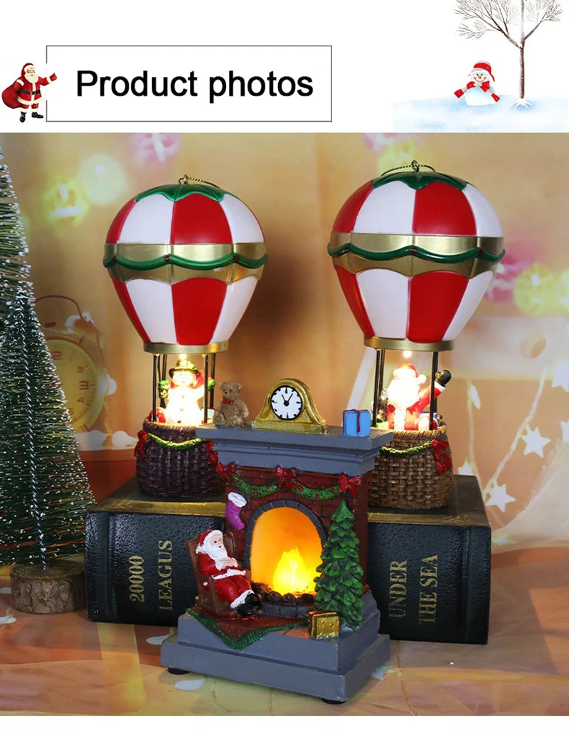 イベント・パーティー装飾｜クリスマスLED光るオーナメント サンタ＆スノーマン