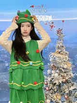 イベント・クリスマスグッズ｜キッズ～大人まで！ツリー型コスチュームセット(100c～170c)
