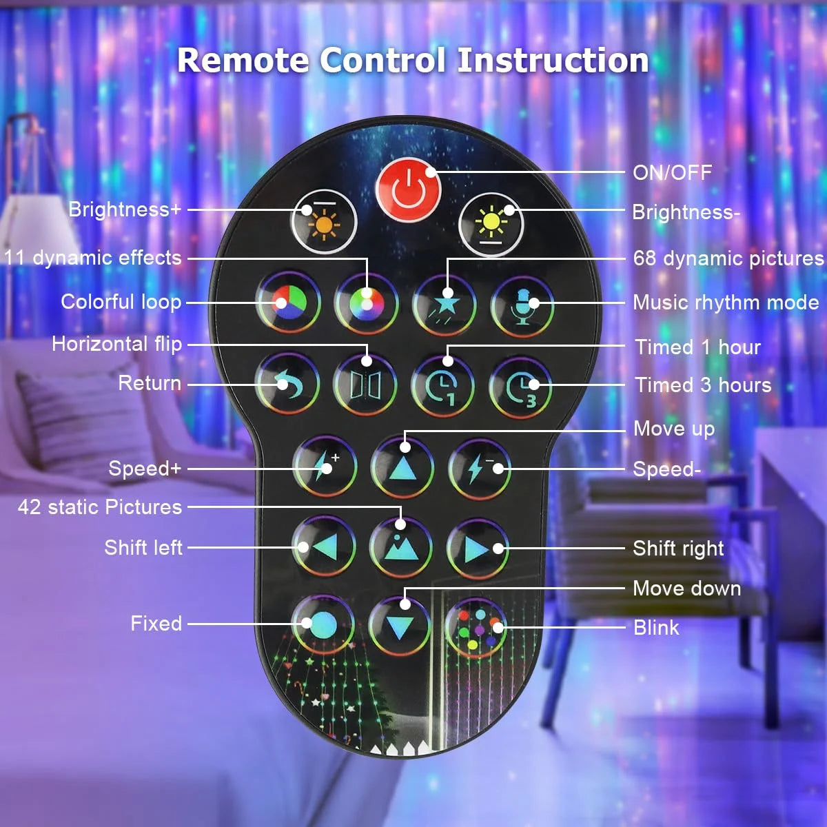 イベント・クリスマス装飾｜Bluetooth対応スマートカーテンライト(幅1.6～3M)