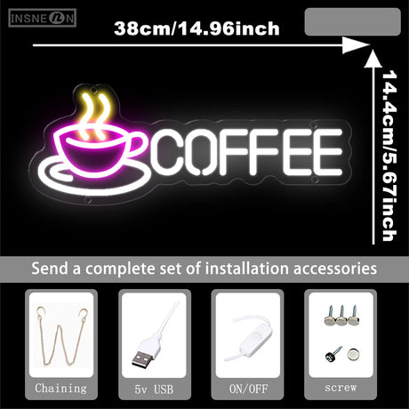 オープンコーヒーLEDネオンサイン（ネオン看板）