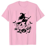 イベント・ハロウィングッズ｜レディース ハロウィン魔女柄Tシャツ (S～XXL)