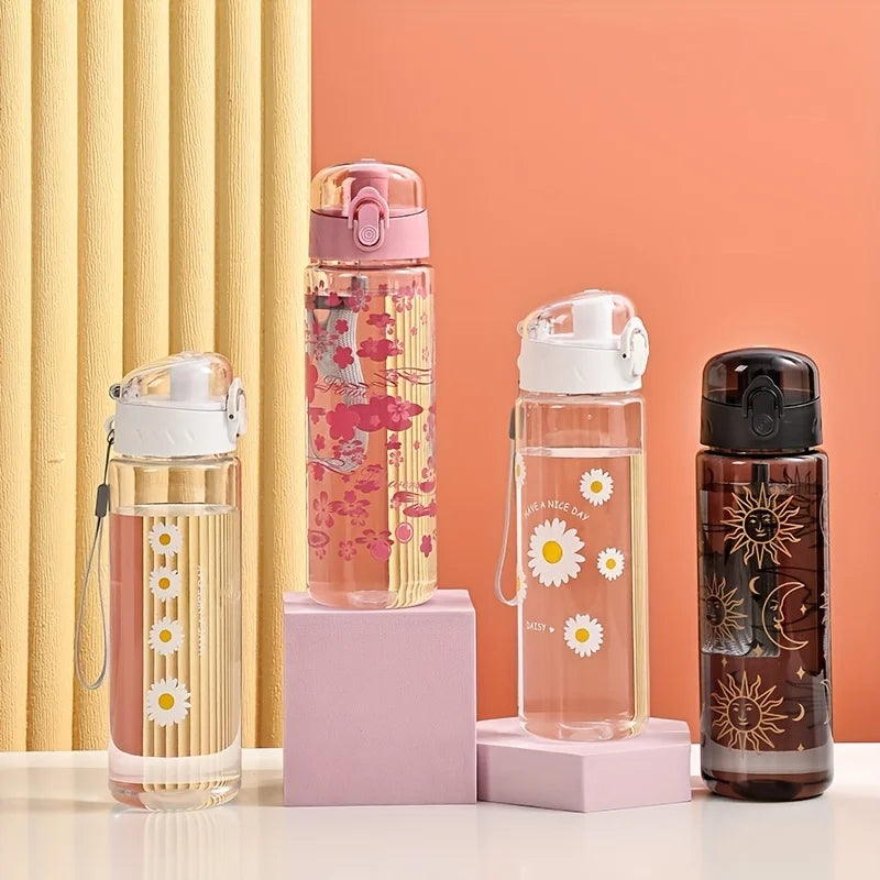 |イベント・ノベルティ用品 | 漏れ防止 デイジー柄入りクリアーボトル | 800ml
