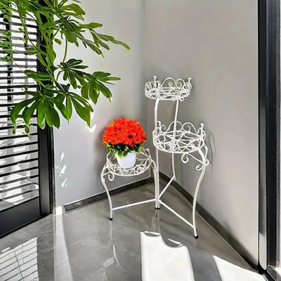 ガーデン・インテリア装飾｜3段式アイアンプラントスタンド（ 高さ69.5cm）｜誉PRINTING
