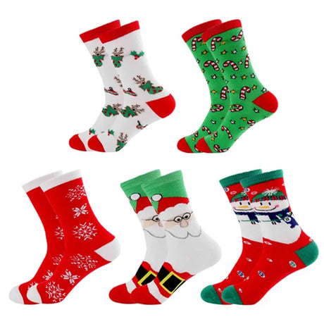 |クリスマスグッズ・ ノベルティ用品 |  クリスマス柄 ソックス5足組 | フリーサイズ