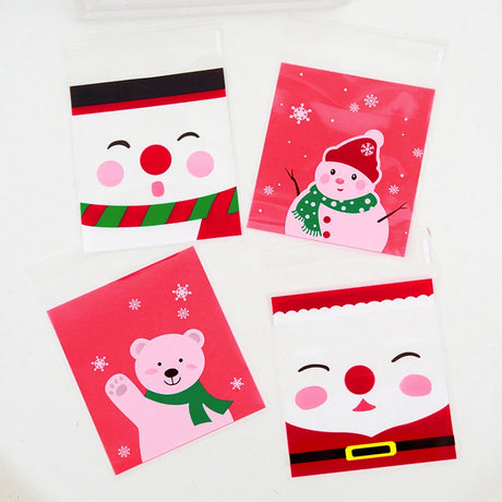 イベント・クリスマス装飾｜クリスマス柄ギフトバッグセット(100個入)